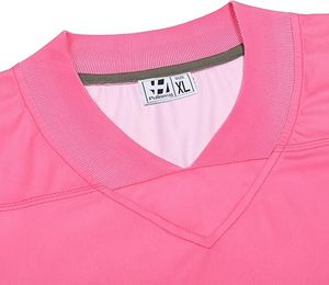 Camiseta Deportiva Rosa de Manga Corta con Rayas Negras en las Mangas, Material Ligero de Poliéster - Product Image 5