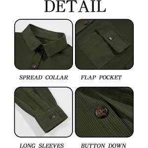 2025แจ็กเก็ตผ้าลูกฟูกกระดุมเบาของผู้ชาย, เสื้อแขนยาวลำลองมีกระเป๋าแบบฝาปิด - Product Image 5