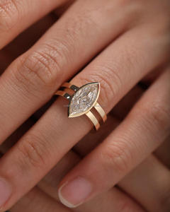 Anillo de Compromiso/Boda Vintage de Oro Amarillo de 14k con Diamante Cultivado en Laboratorio IGI/GIA, Unisex, Oro Blanco Fino para Aniversario, Ideal para Fiestas - Product Image 3