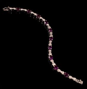 Pulsera de tenis ajustable de amatista, plata de ley 925 chapada en oro, joyería de lujo para mujer, piedra de nacimiento de febrero, 12 gramos - Product Image 2