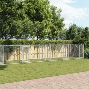 Jaula Grande y Resistente para Perros, de Acero Galvanizado Gris - Product Image 3