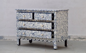 Vintage Bone Inlay Wooden Cabinet Luxury Handmade <b>Storage</b> <b>Chest</b> for Hotel Furniture - Product Image 2