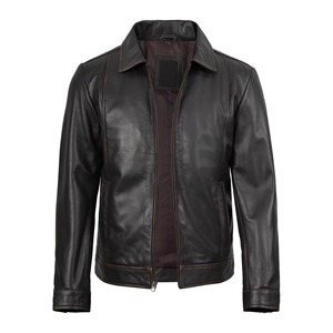 Veste en cuir pour hommes, vente en gros, pour usage extérieur, col montant, vestes en cuir pour hommes - Product Image 3