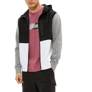 Sudadera con capucha de bloque de color con cremallera para hombre con estampado personalizado de alta calidad 100% algodón técnica bordada de invierno - Product Image 4