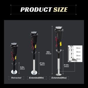 Cric électrique pour remorque 3500 lb, 12 V CC, avec jambe de levage de 27 pouces, pour caravane, camping-car, bateau, étanche - Product Image 5
