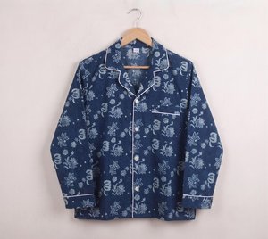 Conjunto de pijama con estampado floral para mujer, top de manga larga con cuello con muescas y pantalones con ribete en contraste, ropa de descanso, top de pijama con cuello con muescas - Product Image 3