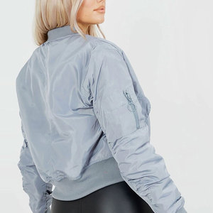 Wholesale Price Full Zipper Crop Top <b>Jackets</b> for <b>Women</b> <b>Lightweight</b> Breathable Casual Wear New Design Stylish <b>Women</b> Bomber <b>Jacket</b> - Product Image 3