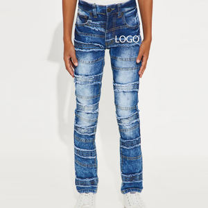 Jeans Clásicos de Mezclilla Azul, Tela de Algodón Resistente, Diseño Cómodo, Ropa Casual, Transpirable y Confortable, con Logotipo Personalizado - Product Image 1