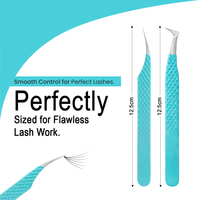 Pince à cils professionnelle en acier inoxydable avec pointe en fibre de qualité supérieure et prise diamantée pour extensions de cils de précision et volume