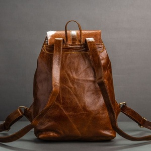 New Genuine Cow Hide <b>Leather</b> <b>Backpack</b> Insulated Bohemian Rock Style Fur Shoulder Laptop Bag Women Autumn Portable Water - Product Image 2