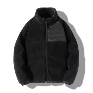 Men's Winter Coat Fleece <b>Jacket</b> Solid Color Pockets Fleece <b>Zip</b> <b>up</b> <b>Jacket</b> Factory Customized Sherpa Fleece <b>Jacket</b> - Product Image 1