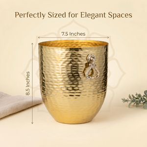 Maceta de Metal Dorado con Asas de Aluminio, Elegante Maceta Decorativa para Plantas de Interior, Ideal para Sala de Estar Moderna, Oficina en Casa, Balcón - Product Image 2