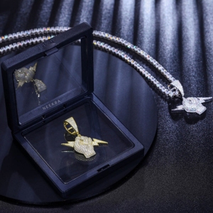 Pendentif main éclair sertie de moissanite, style Hip Hop Bling, en argent sterling 925 - Product Image 4