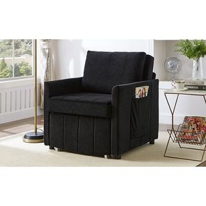 Divano Letto Convertibile Imbottito da 80 cm con Schienale Regolabile in 5 Posizioni e Tasche Laterali per Casa e Ufficio - Product Image 5