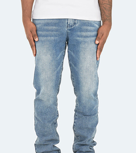 Pantalones Vaqueros Desgastados para Hombre, Corte Relajado, Algodón, Casual, Pierna Recta, Estilo Urbano, Cinco Bolsillos, Ropa de Moda Personalizada - Product Image 1