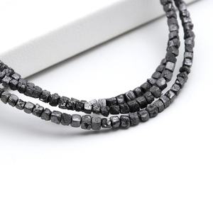 Wholesale Raw <b>Black</b> Diamond Cube Beads | 1.5-2.6mm Natural Uncut Rough Strand | Loose Diamond Supply for Fine Jewelry Making - Product Image 4