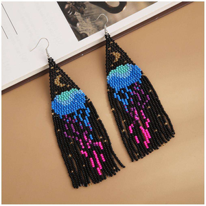 Pendientes de Gelatina con Cuentas Bordadas de Medusas, Joyería Extravagante para el Día de San Patricio, Pendientes Coreanos Únicos y Coloridos para Mujer - Product Image 6