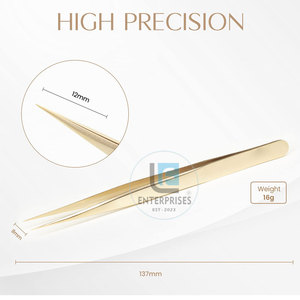 Pince à épiler pour extensions de cils en acier inoxydable 2026 Beauty & Tools, nouveau style, légère et durable - Product Image 3