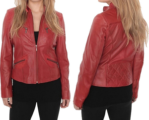wholesale price OEM Service New Arrival Quick dry Breathable Sustainable Leather Jacket Leather Material Women Leather Jacket - Product Image 4