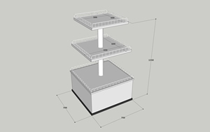 Modern 3 Tier Square Promotional Display <b>Rack</b> Powder Coated Metal <b>Wire</b> Anti Rust Space Saving for Supermarket Merchandising - Product Image 3