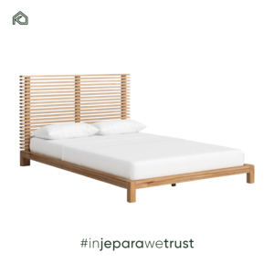 Cama Redonda Moderna de Estilo Mid-Century con Marco de Teca Sólida Tallada a Mano, Tamaño King, Juego de Muebles de Dormitorio Tapizados de Lujo - Product Image 3