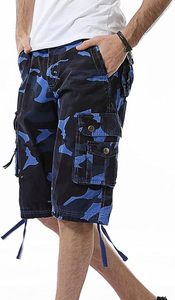 Shorts cargo camouflage pour homme 100% coton toile taille mi-haute braguette boutonnée décontracté longueur Bermuda poches respirant - Product Image 2