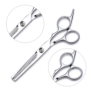 Professional Barber Thinning <b>Scissors</b> Stainless Steel Blade <b>Left</b>-<b>Handed</b> 28 Teeth Medium Handle for Hair Application - Product Image 3
