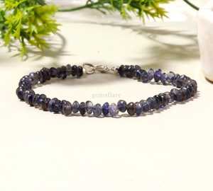 AAA Natural Iolite Beaded <b>Bracelet</b> Handmade Healing Crystal <b>Bracelet</b> Dainty Gemstone <b>Bracelet</b> Wholesale Jewelry Making Supplies - Product Image 2