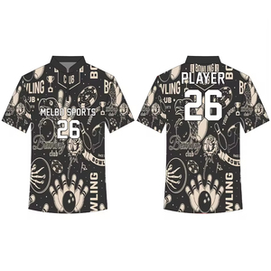 Wholesale Custom Design Darts Jersey Men Darts Shirt Sublimation Polo T Shirt for Club Men's <b>Bowling</b> Tennis 1_4 Zip Shirts - Product Image 1