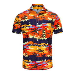 Chemises de plage personnalisées en sergé écologique, style hawaïen, manches courtes, imprimé floral, séchage rapide, respirantes, coupe classique - Product Image 5