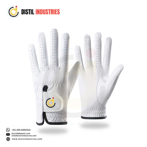 Gants de golf en cuir Cabretta pour hommes, personnalisés OEM, avec fermeture auto-agrippante, haute performance, résistants à la transpiration, pour les sports de plein air - Product Image 2
