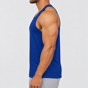 Camiseta sin mangas deportiva de algodón de alta calidad para hombre, 230g, cuello redondo, venta al por mayor - Product Image 3
