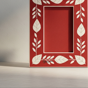 Red Bone Inlay Picture <b>Frame</b> Luxury Handmade Home Decor - Product Image 3