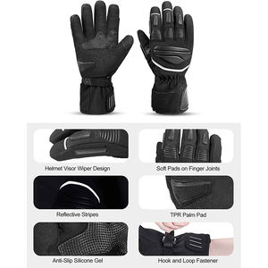 Guantes de Motociclismo de Cuero de Alta Calidad, Antideslizantes, de Protección Completa para los Dedos, para Deportes al Aire Libre, Ciclismo, Unisex - Product Image 3