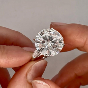 แหวนเพชรเพาะเลี้ยง 10.70 กะรัต รับรองโดย IGI ทรงกลม แหวนหมั้น ทอง 14k ของขวัญสำหรับเธอ - Product Image 4