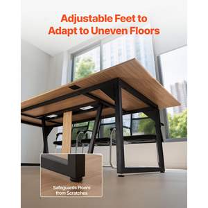 Mesa de Reuniones Rectangular Moderna de 8 Pies para Oficina, Mesa de Seminario para 10 Personas, Patas de Metal, Mesa Grande para Sala de Juntas, Fácil de Ensamblar - Product Image 5