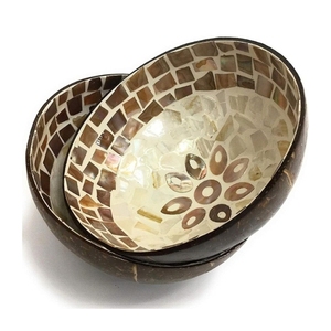 Bol en noix de coco mosaïque de perles décoratif de haute qualité, le plus vendu, tendance, écologique, pour un style intérieur durable - Product Image 1