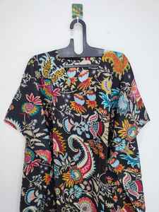 Robe kaftan en coton indien faite à la main, paréo de plage, coupe décontractée, kimono - Product Image 2