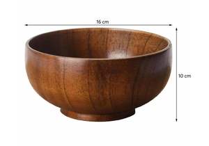 ชามไม้ ชามไม้คุณภาพพรีเมียม ชามไม้เนื้อแข็ง ทำด้วยมือ สำหรับรับประทานอาหารและตกแต่ง - Product Image 2