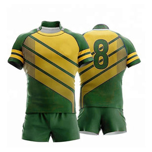 Nuevo Uniforme de Rugby de Manga Corta, Secado Rápido, Transpirable, con Patrón de Letras y Logotipo Frontal, Hecho en Pakistán - Product Image 3