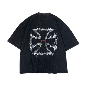 Camiseta de Algodón de Alta Calidad, Corte Holgado, Hombros Caídos, Impresión DTG Personalizada, Precio Bajo, Lavado Ácido, Estilo Vintage, Cuello Redondo, Ropa Deportiva - Product Image 2