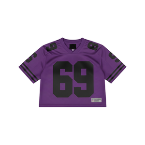Camiseta Corta Oversize de Malla con Logo Personalizado para Mujer, Estilo Urbano, Hombros Caídos, Holgada, para Verano, Camiseta de Fútbol Americano para Dama - Product Image 5