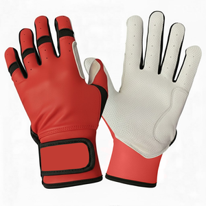 Gants de frappe de baseball de haute qualité avec logo personnalisé, pour hommes, en polyester/coton respirant, en tissu non tissé, avec fermeture auto-agrippante - Product Image 2