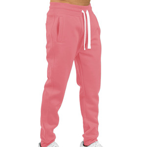 Pantalon de jogging ample rose pour homme, taille mi-haute, léger, coupe droite, haute qualité, avec logo personnalisé, style streetwear - Product Image 3