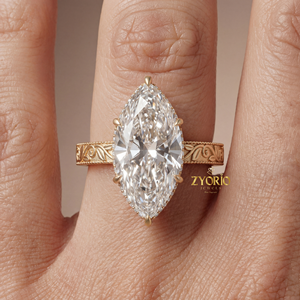 Bague de fiançailles tendance Art Déco en argent 925 avec diamant de laboratoire taille marquise unique 10-12 carats pour femme, idéale pour les fêtes, mariages et anniversaires - Product Image 3