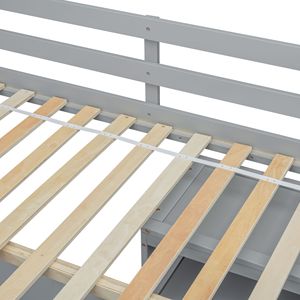 Cama Alta de Madera con Escritorio y Cajones de Almacenamiento, Escalera Integrada, Cama Alta para Niños con Estantes de Almacenamiento en Forma de D - Product Image 2