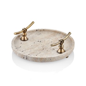 <b>Large</b> Travertine Marble Serving <b>Tray</b> For Serving Food Drinks Snacks With Strong Durable Material And Beautiful Natural Look - Product Image 1