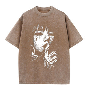 Camiseta Moderna para Hombre con Diseño Lavado al Ácido, Patrón Sólido, Logotipo Personalizable, Gráficos Modernos, Tela de Lana, Estilo Casual - Product Image 2