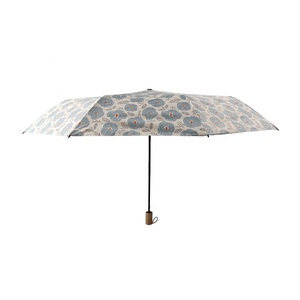 INS 21 Inch Manual Open Compact <b>Umbrella</b> <b>Windproof</b> 3-Folding Japan Style Floral Design UV Printing 8K Ribs Sun Coverage Weddings - Product Image 3