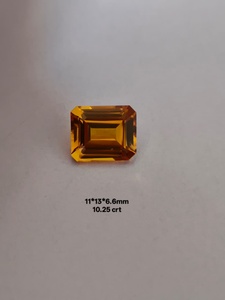 Zafiro amarillo cultivado en laboratorio, piedra preciosa suelta de alta calidad, corte esmeralda, claridad brillante, piedra facetada para la fabricación de joyas. - Product Image 2